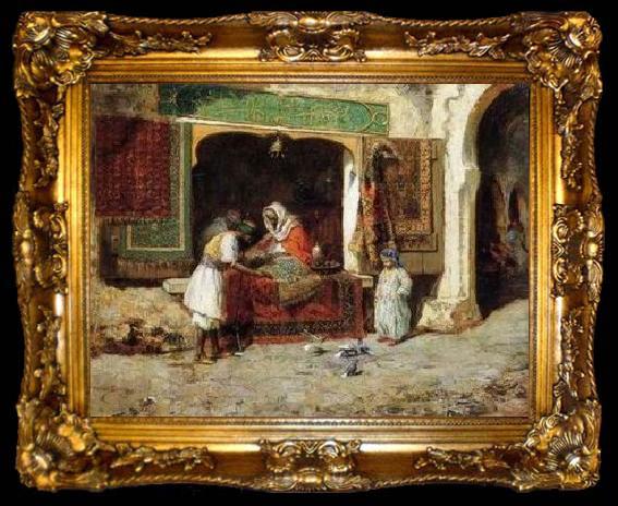 framed  unknow artist Arab or Arabic people and life. Orientalism oil paintings  261, ta009-2